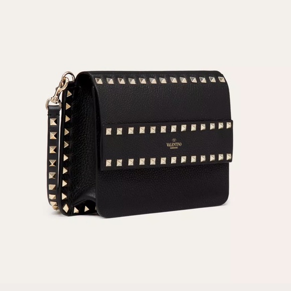 Small Rockstud Grainy Calfskin Crossbody Bag